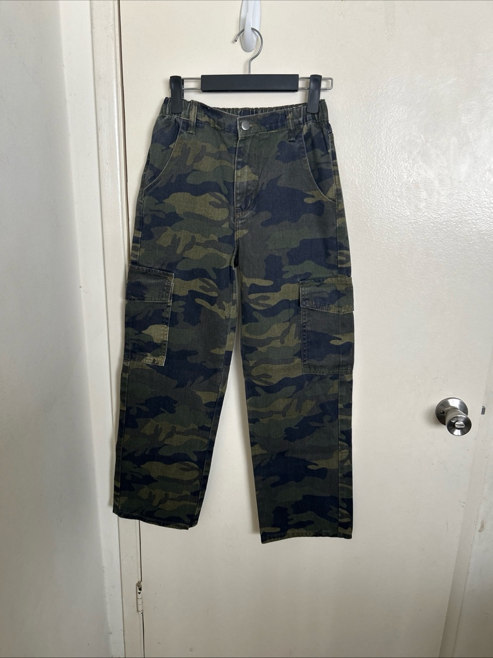 Kids Camo Cargo Jeans - Green Camouflage